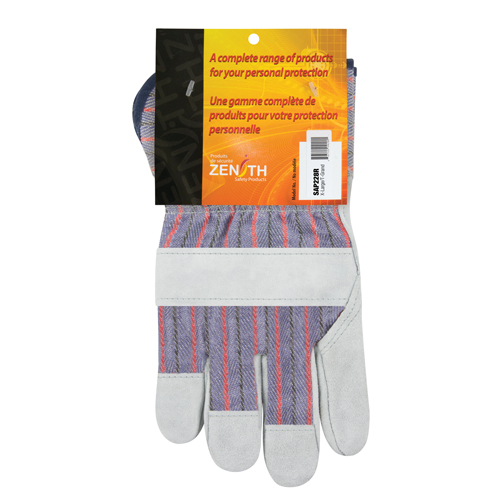 Gants d'ajusteur rugueux, T-Grand, Paume en Cuir de vache refendu, Doublure en Coton Ontario Packaging