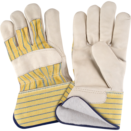 Abrasion-Resistant Winter-Lined Fitters Gloves, X-Large, Grain Cowhide Palm, Cotton Fleece Inner Lining Ontario Packaging