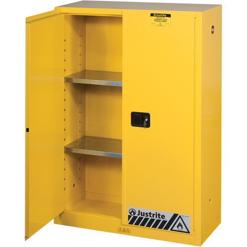 Sure-Grip&reg; Ex Flammable Storage Cabinets, 45 gal., 2 Door, 43" W x 65" H x 18" D Ontario Packaging