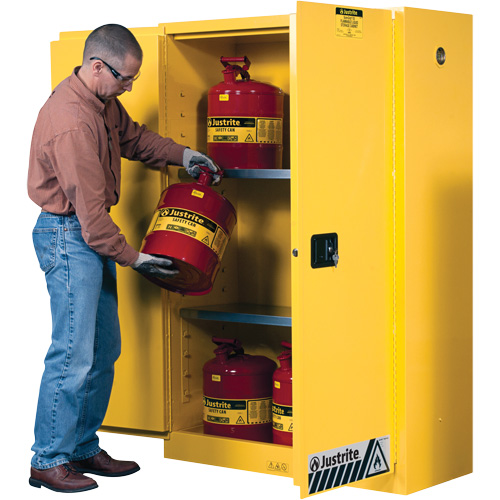 Sure-Grip&reg; Ex Flammable Storage Cabinets, 45 gal., 2 Door, 43" W x 65" H x 18" D Ontario Packaging