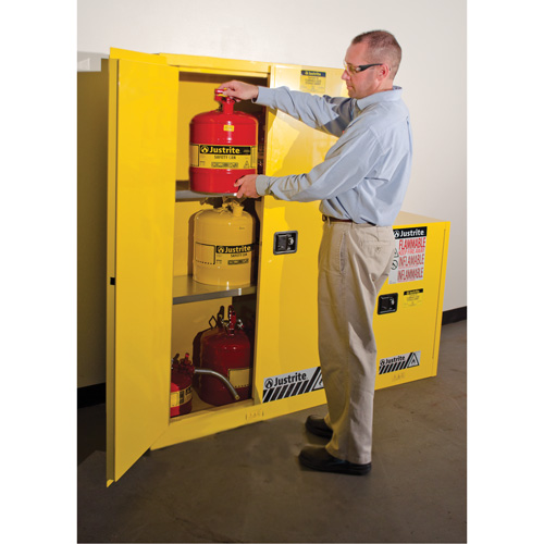 Sure-Grip&reg; Ex Flammable Storage Cabinets, 45 gal., 2 Door, 43" W x 65" H x 18" D Ontario Packaging