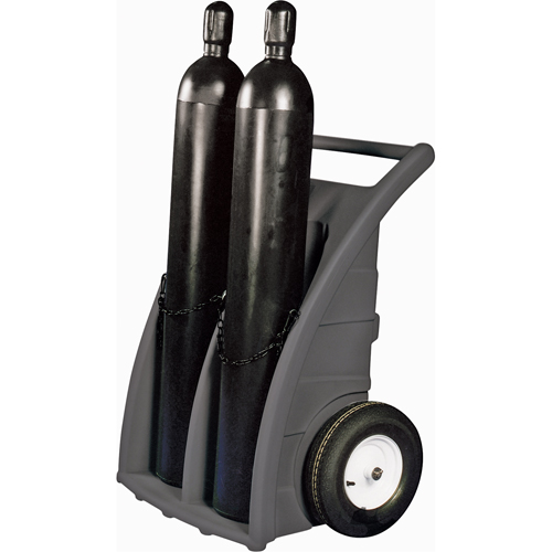 Dual-Cylinder Dollies, Rubber Wheels, 23" W x 12"L Base, 500 lbs. Ontario Packaging