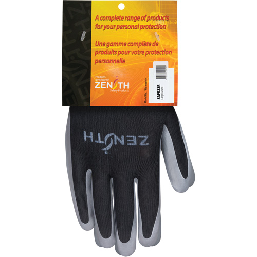 Gants enduits confortables de premi&egrave;re qualit&eacute;, 9/Grand, R&ecirc;vetement Nitrile, Calibre 13, Enveloppe en Polyester Ontario Packaging