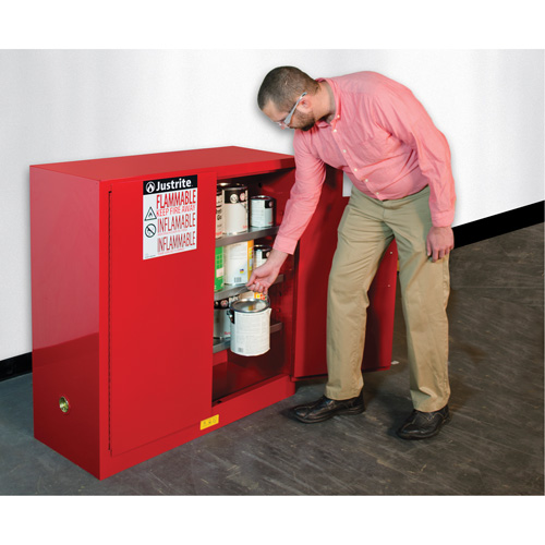 Sure-Grip&reg; EX Combustibles Safety Cabinet for Paint and Ink, 40 gal., 3 Shelves Ontario Packaging