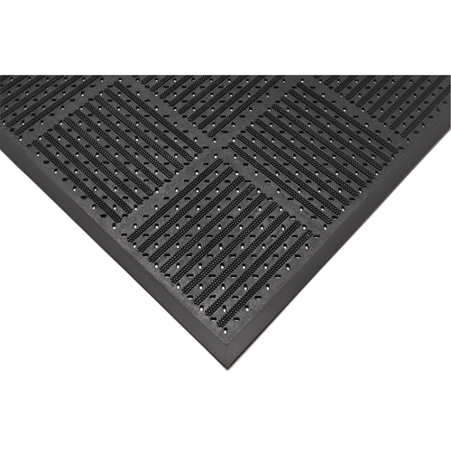 Outfront Reversible No. 227 Mat, Rubber, Scraper Type, Slotted Pattern, 3' x 6', Black Ontario Packaging