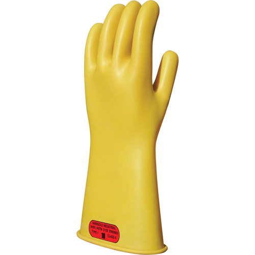 Gants isolants en caoutchouc naturel jaune, ASTM classe 0, Taille 8, 11" lo Ontario Packaging