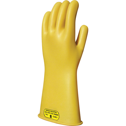 Gants isolants en caoutchouc naturel jaune, ASTM classe 2, Taille 8, 14" lo Ontario Packaging