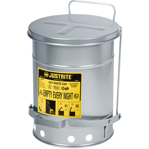 Contenants pour d&eacute;chets huileux, Homologu&eacute; FM/List&eacute; UL, 6 gal. US, Argent Ontario Packaging