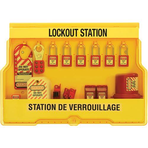 Electrical Focus Lockout Stations, Thermoplastic Padlocks, 16 Padlock Capacity, Padlocks Included Ontario Packaging
