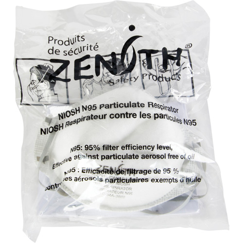 Respîrateur contre les particules - Emballage pour machine distributrice, N95, Certifi&eacute; NIOSH, Moyen/grand Ontario Packaging