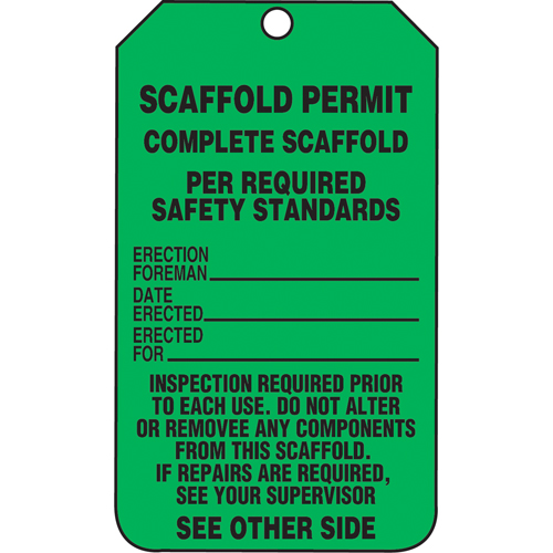 &eacute;tiquettes de s&eacute;curit&eacute; d'inspection et de contr&ocirc;le de l'&eacute;tat de l'&eacute;quipement, Papier cartonn&eacute;, 3-1/8" la x 5-7/8" h, Anglais Ontario Packaging