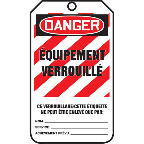 Lockout Tags, Plastic, 3-3/8" W x 5-7/8" H, French Ontario Packaging