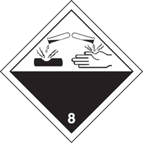 TDG Shipping Labels, Class 8, Corrosives, Paper Ontario Packaging