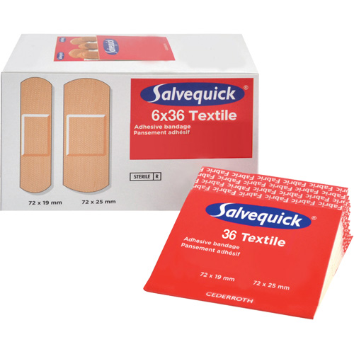 Salvequick&reg; Bandage Dispensing Systems Refills, Rectangular/Square, Fabric, Sterile Ontario Packaging