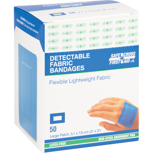 Bandages, Rectangulaire/carr&eacute;e, 3", Tissu d&eacute;tectable, St&eacute;rile Ontario Packaging