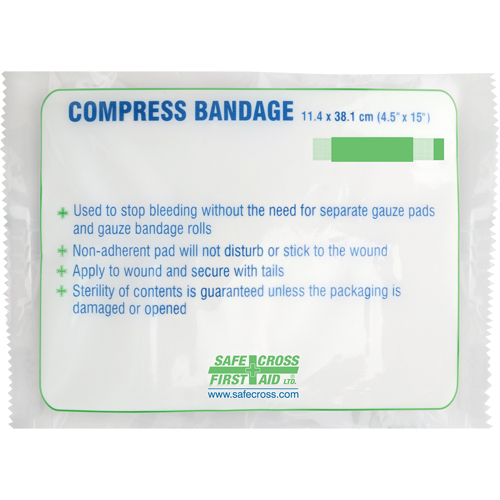 Pansement compressif grand format, 15" lo x 4-1/2" la Ontario Packaging