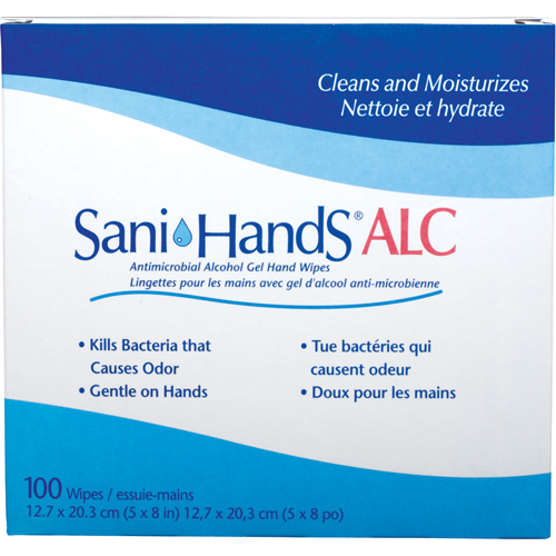 Lingettes antimicrobiennes pour les mains Sani-Hands ALC, Pochette Ontario Packaging