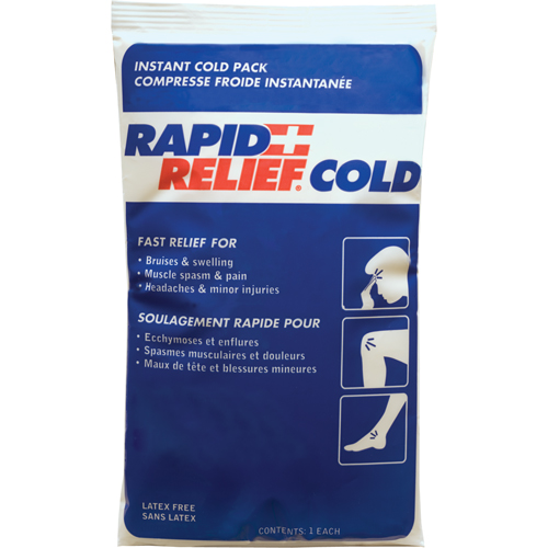 Rapid Relief&reg; Instant Chill Pack, Cold, Single Use, 9" x 6" Ontario Packaging