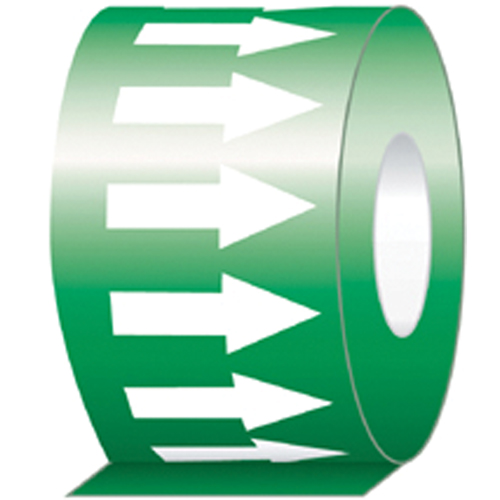 Rubans de fl&eacute;ches de direction de l'&eacute;coulement, 108', Blanc/vert Ontario Packaging