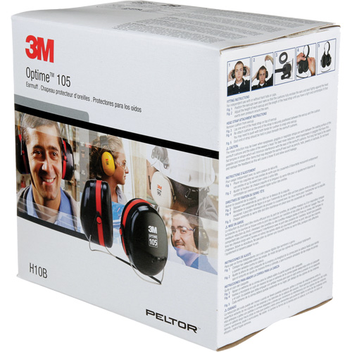 Serres-t&ecirc;tes de s&eacute;rie Peltor Optime 105, Cordon cervical, 29 NRR dB Ontario Packaging