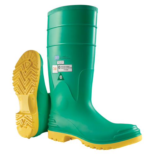 Hazmax&reg; 16" Kneeboot, PVC, Steel Toe, Size 14, Puncture Resistant Sole Ontario Packaging