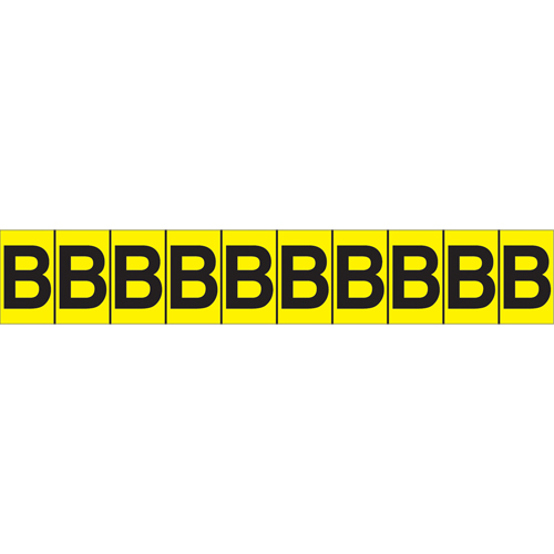 Individual Adhesive Letter Markers, B, 1" H, Black on Yellow Ontario Packaging