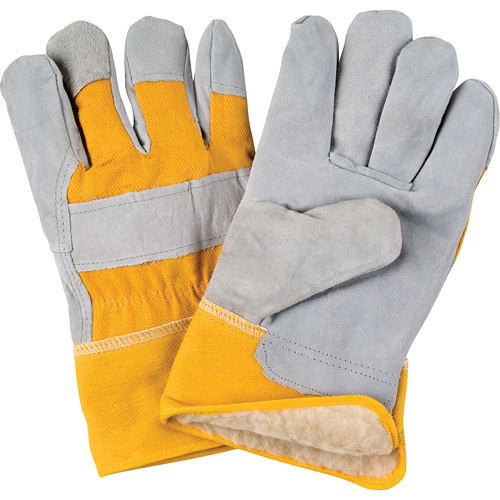 Premium Winter-Lined Fitters Gloves, X-Large, Split Cowhide Palm, Boa Inner Lining Ontario Packaging