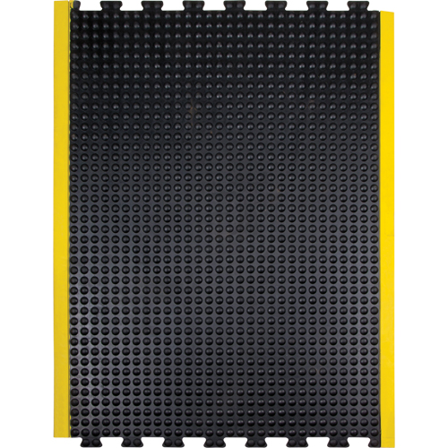 Tapis antifatigue en d&ocirc;me, &agrave; bulles, 3' x 4' x 1/2", Noir, Caoutchouc Ontario Packaging