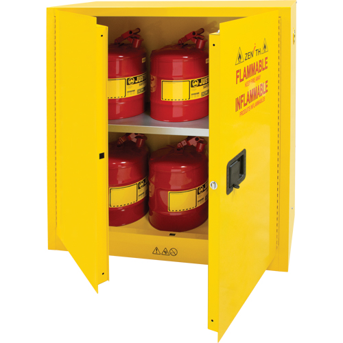 Flammable Storage Cabinet, 30 gal., 2 Door, 43" W x 44" H x 18" D Ontario Packaging