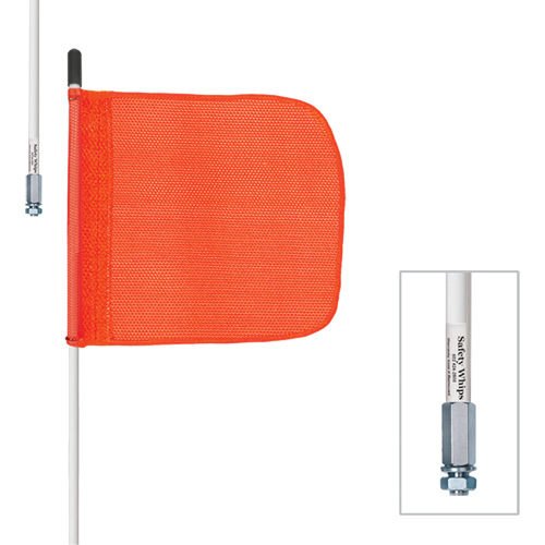 Tiges de s&eacute;curit&eacute; robustes Safety Whip, Fixation Filet&eacute;, Hauteur 6', Orange Ontario Packaging