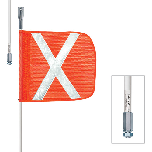 Tiges de s&eacute;curit&eacute; robustes Safety Whip, Fixation Filet&eacute;, Hauteur 5', Orange Ontario Packaging