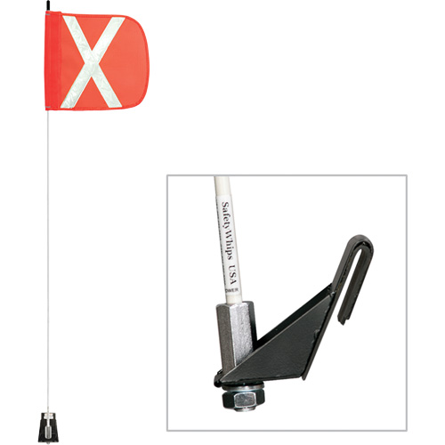 Safety Whip&reg; Light-Duty Whips, Window Mount, 5' High, Orange Ontario Packaging