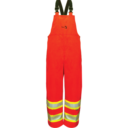 Hi-Vis FR/PU Safety Rain Bib Pants, 4X-Large, Orange Ontario Packaging