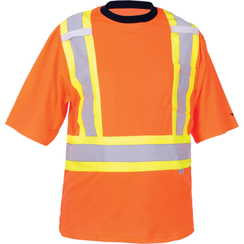 Safety T-Shirt, Polyester, 2X-Large, High Visibility Orange Ontario Packaging