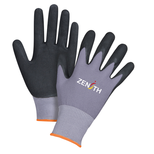Gants ZX-1 de premi&egrave;re qualit&eacute; compatibles avec les &eacute;crans tactiles, 7/Petit, R&ecirc;vetement Nitrile/Mousse de nitrile, Calibre 15, Enveloppe en Nylon Ontario Packaging