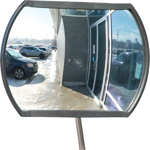 Miroir convexe rectangulaire/rond avec bras t&eacute;lescopique, 12" h x 18" la, Int&eacute;rieur/Ext&eacute;rieur Ontario Packaging