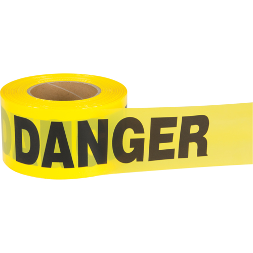 Ruban pour barricade Danger, Bilingue, 3" la x 1000' lo, 1,5 mil, Noir sur jaune Ontario Packaging