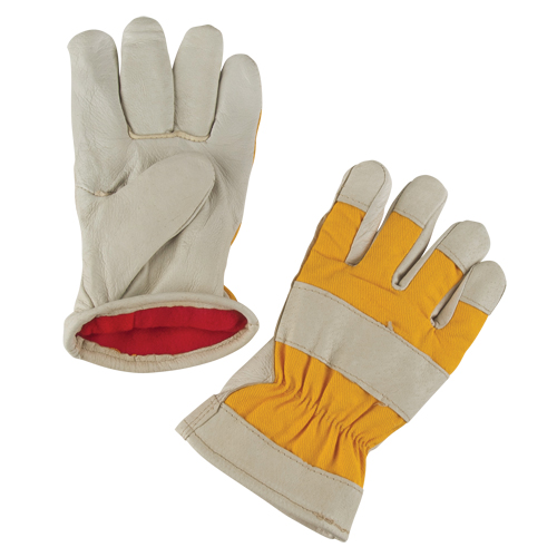 Premium Winter-Lined Work Gloves, Medium, Grain Pigskin Palm, Foam Fleece Inner Lining Ontario Packaging