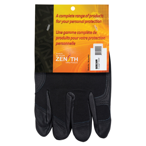 ZM300 Mechanic's Gloves, Grain Leather Palm, Size X-Large Ontario Packaging