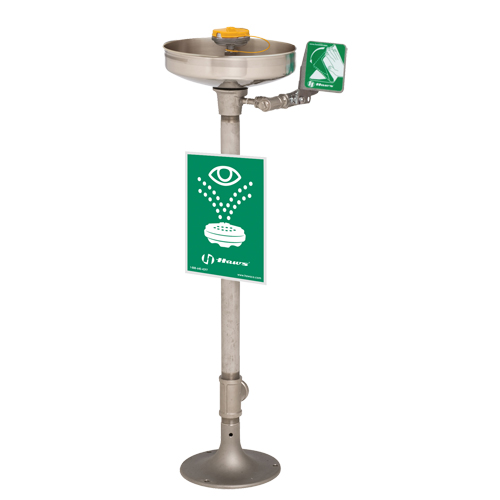 Poste de douche oculaire/faciale Axion, Installation Socle, Bol Acier inoxydable Ontario Packaging