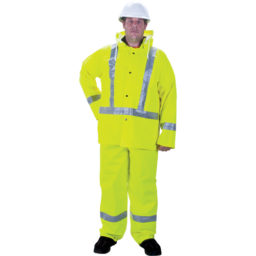RZ900 Premium Traffic Rain Suit, Small, High Visibility Lime-Yellow Ontario Packaging