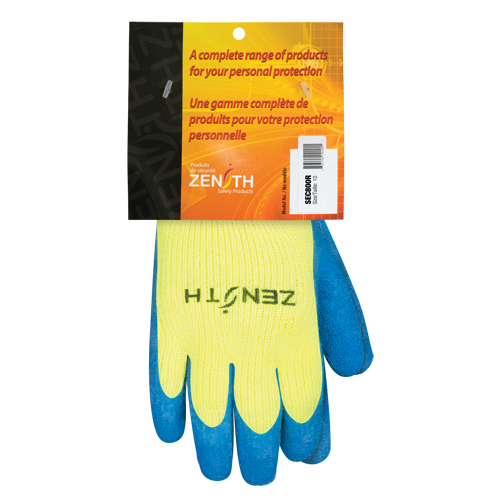 Gants haute visibilit&eacute; doubl&eacute;s d'acrylique de caoutchouc naturel, 10, R&ecirc;vetement Latex de caoutchouc, Calibre 7, Enveloppe en Acrylique Ontario Packaging