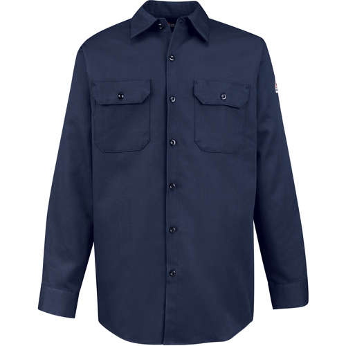 Flame-Resistant Work Shirts, Small, Navy Blue Ontario Packaging