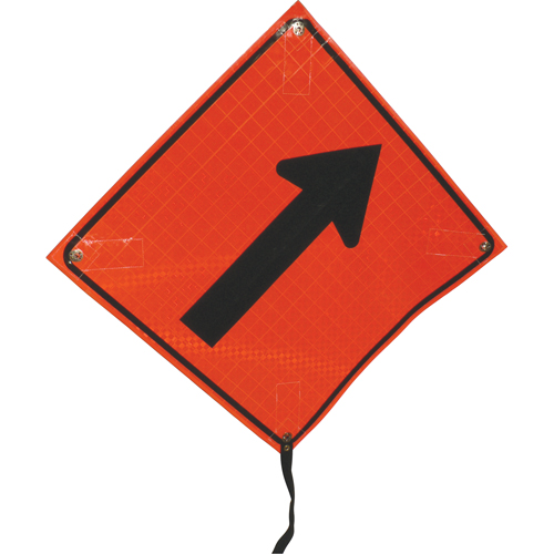 Right Diagonal Arrow Rolled Sign, 24" x 24", Vinyl, Pictogram Ontario Packaging
