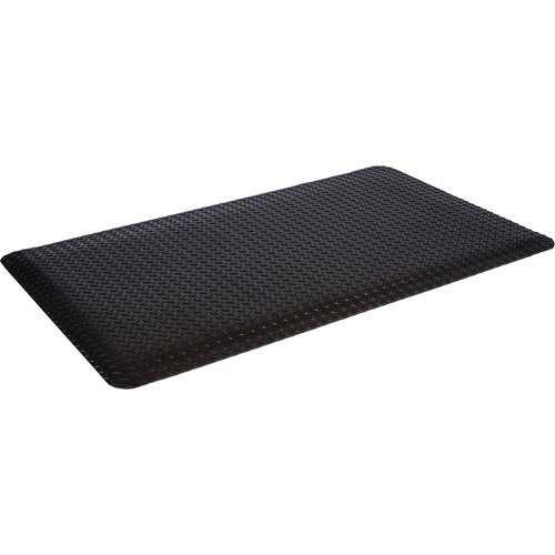 Tapis de style plateforme WD, Losange, 2' x 75' x 5/8", Noir, &eacute;ponge Ontario Packaging