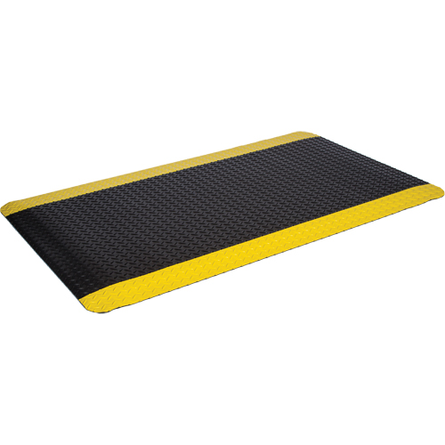 Tapis de style plateforme WD, Losange, 2' x 75' x 5/8", Noir/Jaune, &eacute;ponge Ontario Packaging
