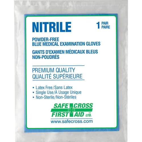 Medical Examination Gloves, Large, Nitrile, 5-mil, Powder-Free, Clear, Class 2 Ontario Packaging