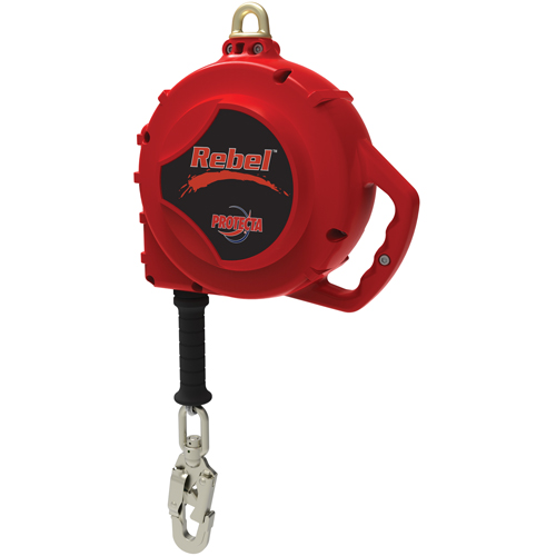 Cordage de s&eacute;curit&eacute; autor&eacute;tractable Rebel, 33', Acier galvanis&eacute;, Pivotant Ontario Packaging