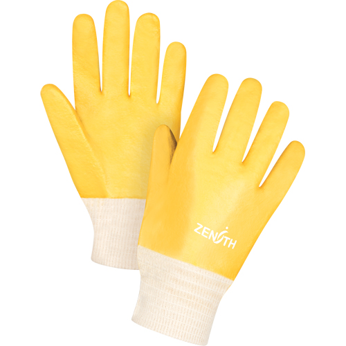 Rough-Finish Chemical-Resistant Gloves, Size 9, 10" L, PVC, Interlock Inner Lining, 47-mil Ontario Packaging