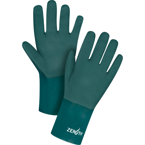 Gants verts &agrave; double enduit, 12" lo, PVC, Doublure en Jersey de coton, 70 mils Ontario Packaging